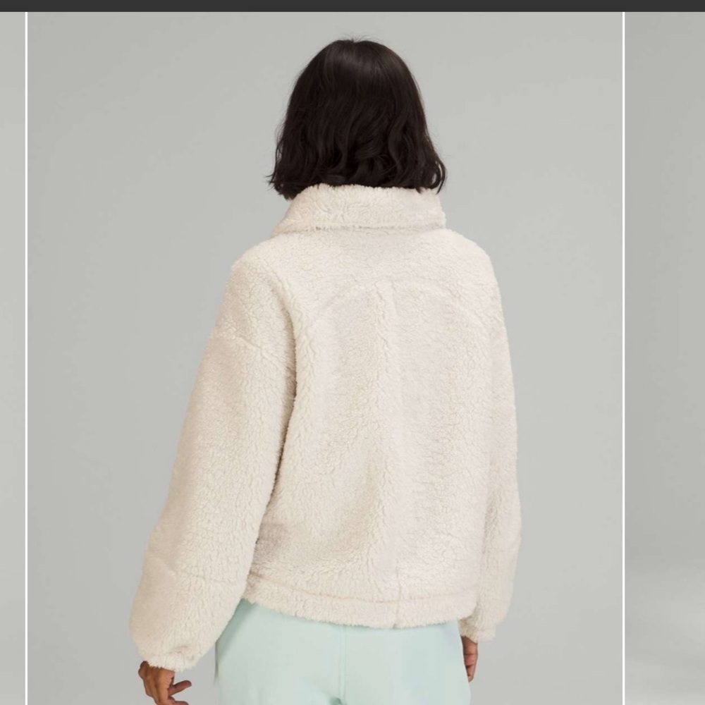 Lululemon Cinchable Fleece Zip-Up Jacket (Like New) Size 10 White Opal - Picture 2 of 12